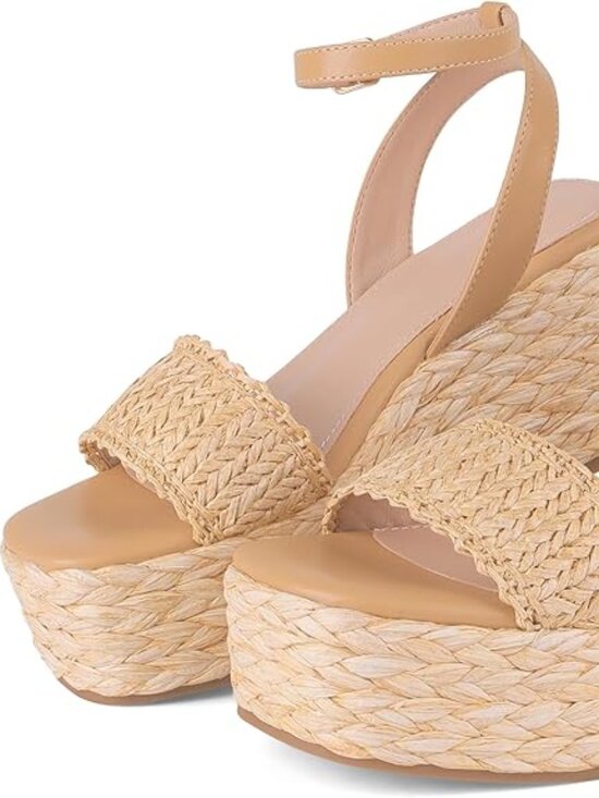 branded Shoes - Sandals for Women Summer Espadrilles Wedges - Ankle Strap, Buckle, Open Toe, Bea